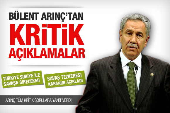 Bülent Arınç'tan kritik açıklamalar!