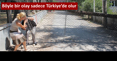 Okul girişine tel örgü!