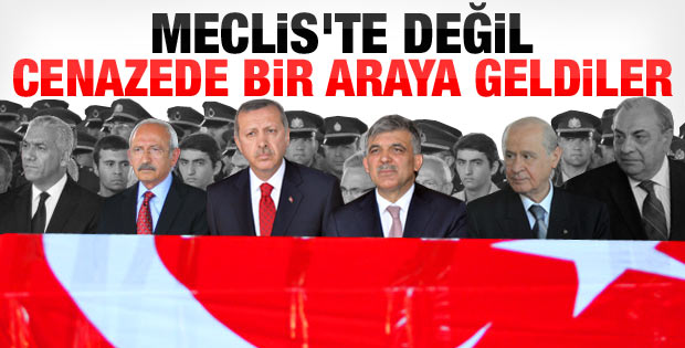 Devletin zirvesi Gaziantep'teki cenaze törenindeydi