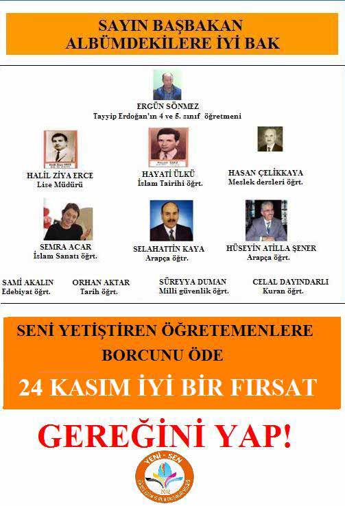 Yeni-Sen'den Başbakan'a 24 Kasım Afişi