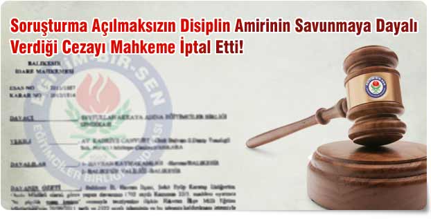 Soruşturma Açılmadan Ceza Verilemez!