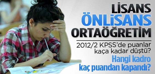 KPSS'de puanlar kaça kadar düştü?