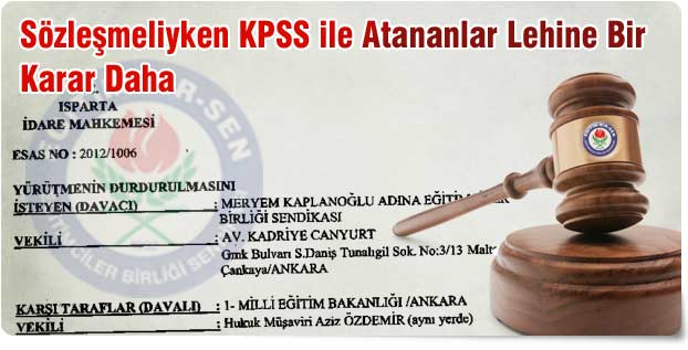 Sözleşmeliyken KPSS ile Atananlar Lehine Bir Karar Daha