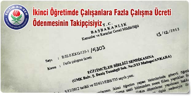 İkinci Öğretime Fazla Çalışma Ücreti talebi