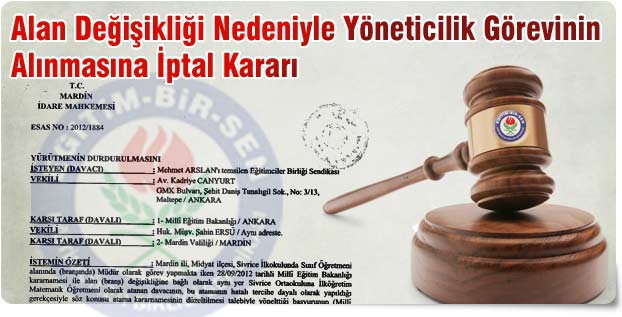 Alan Değişikliğinde Yöneticilik Görevi Devam Eder