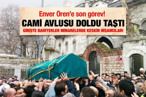 Enver Ören'in cenazesinde insan seli