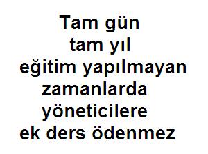 Tam gün tam yıl eğitimde ekders