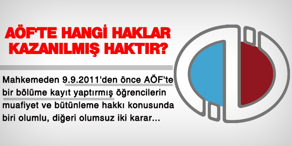 AÖF'te, muafiyet ve bütünleme hakkı devam eder mi?