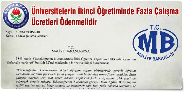İkinci Öğretiminde Fazla Çalışma Ücretleri Ödenmelidir