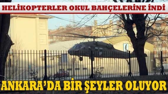 Helikopterler Okul Bahçelerine İndi