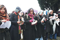 Boğaziçi Üniversitesinde türban yürüyüşü