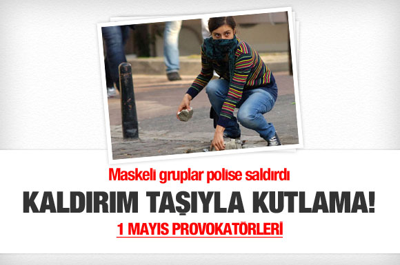 Maskeli grup polise saldırdı!