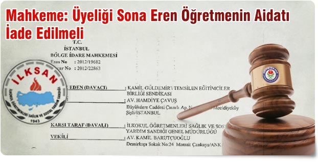 Mahkeme: Üyeliği Sona Eren Öğretmenin Aidatı İade Edilmeli