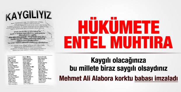 Sanatçılardan kaygılıyız ilanı