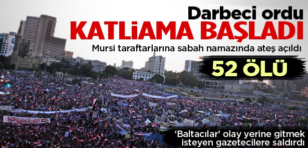 Asker, Mursi taraftarlarına ateş açtı: 55 ölü