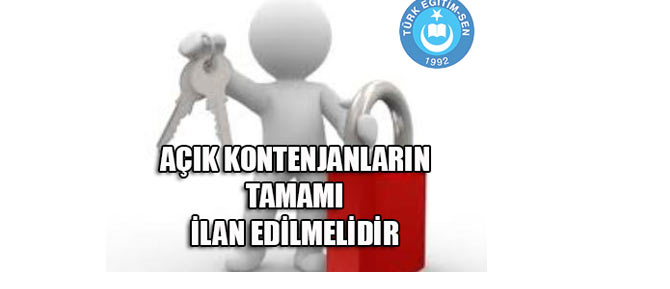 MEB Boş Kontenjanları İlan Etmiyor