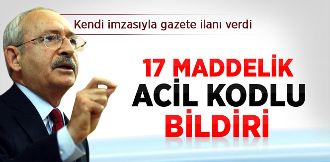 Kılıçdaroğlu'ndan İlan: El Ele Verelim Bu İşi Çözelim