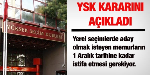 Memurlar 1 Aralık'a kadar istifa etmeli
