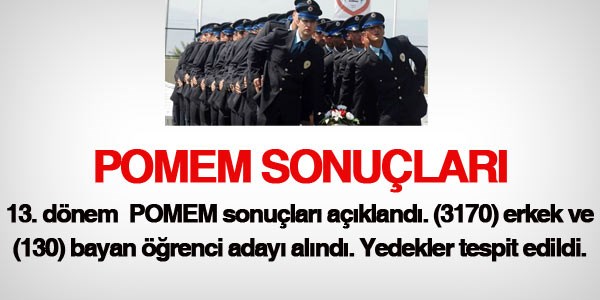 13. dönem POMEM sonuçları açıklandı