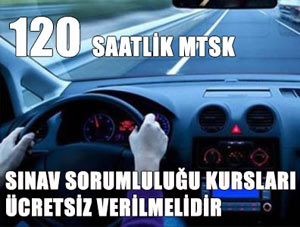 MTSK sınav sorumlusu kursu ücretsiz olmalı