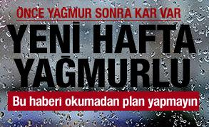 Meteoroloji'den yağış uyarısı