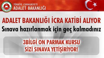 Adalet Bakanlığı İcra Katibi alım ilanı 2014