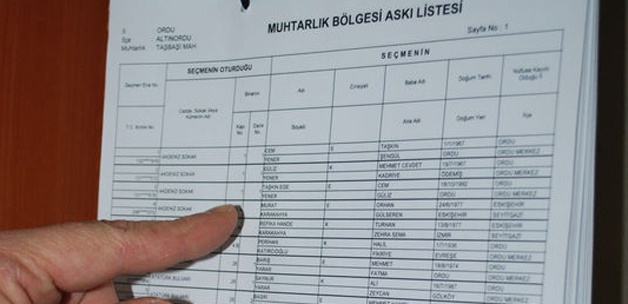 Seçmen listeleri askıya çıkıyor