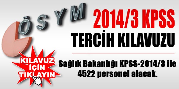 2014/3-KPSS tercih kılavuzu yayımlandı