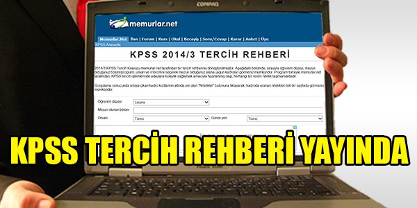 2014/3 KPSS tercih rehberi yayında