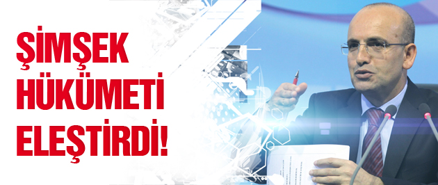 Bakan Şimşek'ten hükümete eleştiri