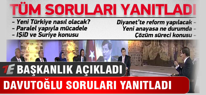Davutoğlu canlı yayında soruları yanıtladı