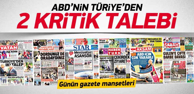 9 Eylül 2014 gazete manşetleri