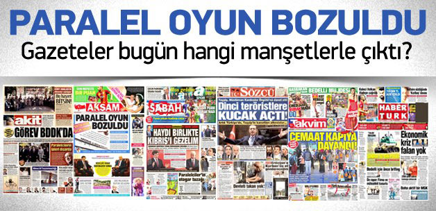 17 Eylül 2014 gazete manşetleri