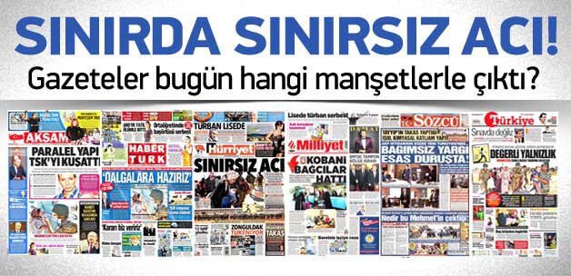 23 Eylül 2014 gazete manşetleri