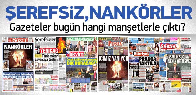 25 Eylül 2014 gazete manşetleri