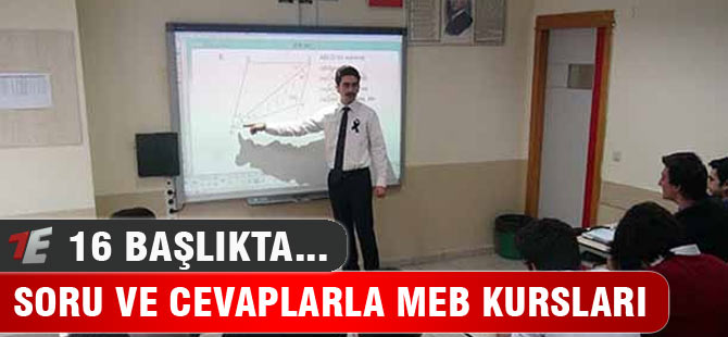 MEB kursları hakkında sıkça sorulan sorular!