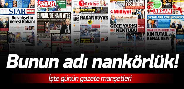 10 Ekim Gazete Manşetleri