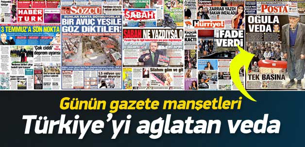 20 Kasım 2014 gazete manşetleri