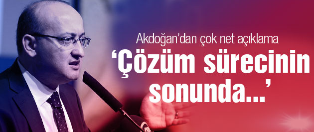 Yalçın Akdoğan'dan çok kritik çözüm süreci açıklaması