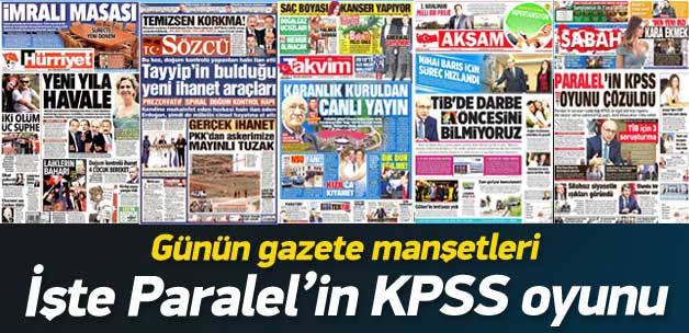 23 Aralık 2014 gazete manşetleri