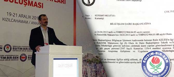 EBS Şube Başkanına Sürgün