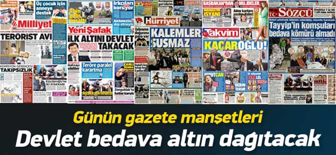 9 Ocak 2014 gazete manşetleri