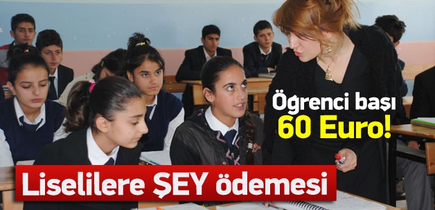 Liseliye 60 Euro destek veriliecek