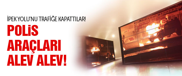 Silopi'de polis araçları alev alev...