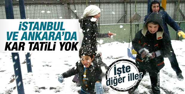 Okulların kar nedeniyle tatil edildiği iller