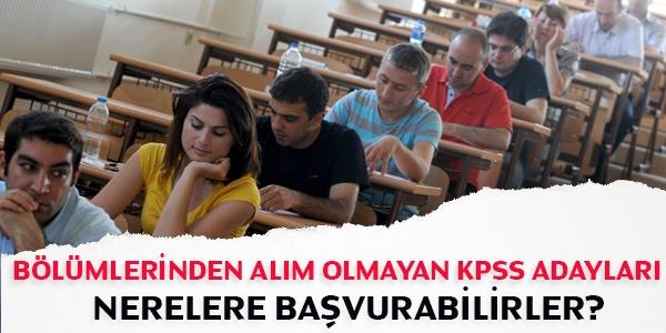 Bölümlerinden alım olmayan adaylar nerelere başvurabilirler?