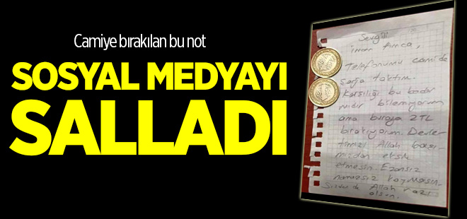 Camiye bırakılan not sosyal medyayı salladı