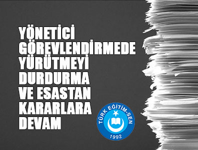 Yönetici Değerlendirmede Esastan Yürütmeyi Durdurma Kararları
