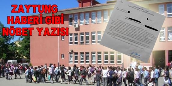 Okul Müdüründen İlginç Yazı!