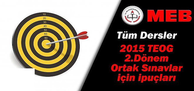 2015 MEB 29-30 Nisan 2.Dönem TEOG Sınavı Başarı İpuçları - Tüm Dersler